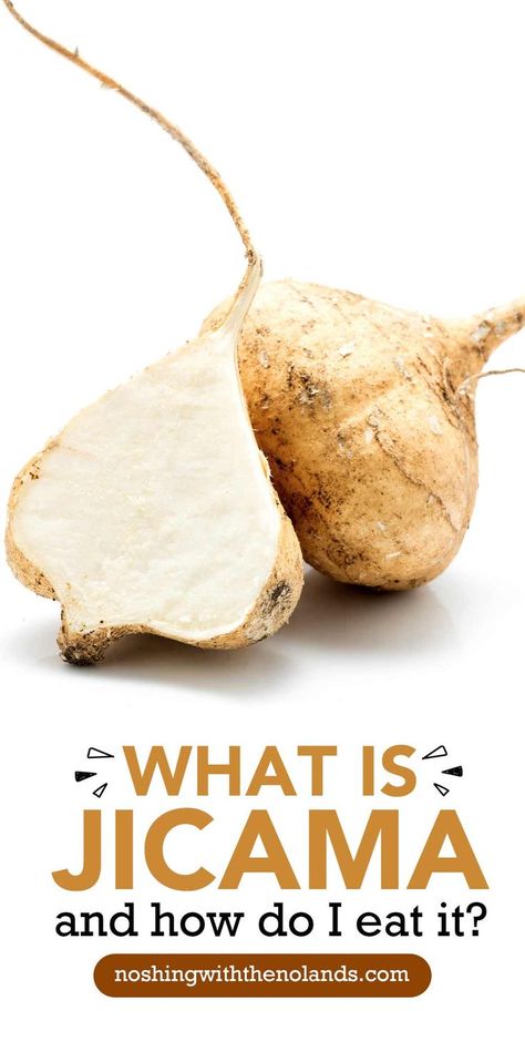 A whole jicama and one sliced in half in front. Jicama Recipe, Grocery Aisle, Low Calorie Vegetables, Healthy Snack Alternatives, Root Vegetable, Make Ahead Lunches, Did You Eat, When You See It, Grocery Stores