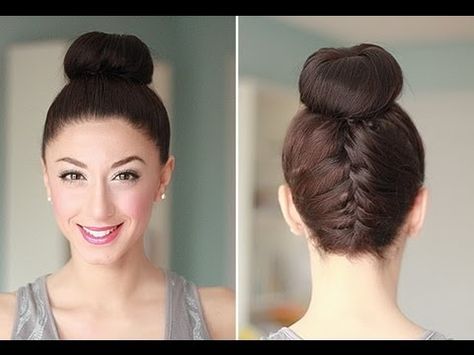 upside-down french braid ballet bun #bun French Braid Bun, Braided Bun Styles, Upside Down French Braid, French Braid Buns, Upside Down Braid, Losing Hair, Braid Bun, Donut Bun, Luxy Hair