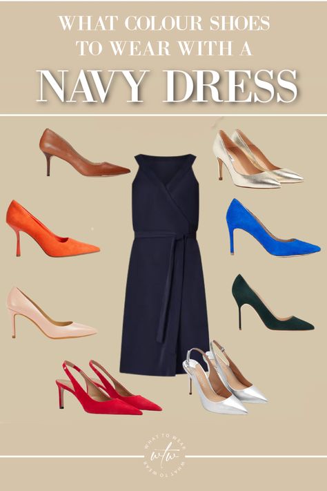 Jewelry To Match Navy Blue Dress, Shoes With Navy Formal Dress, Best Shoe Color For Navy Blue Dress, Accessories For Navy Blue Dress Formal, Accessories For Navy Dress, Shoes For A Navy Blue Dress, Navy Blue Dress Styling, Navy Blue Lace Dress Outfit, How To Style A Navy Blue Dress