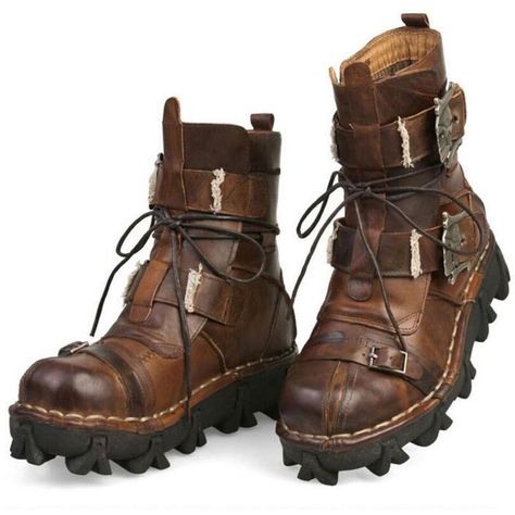 Genuine Leather Gothic Skull Punk Boots - Skullflow  https://www.skullflow.com/collections/skull-shoes/products/leather-gothic-skull-punk-boots Desert Combat Boots, Rocker Boots, Style Combat Boots, Steampunk Shoes, Steampunk Boots, Converse Outfits, Military Combat Boots, Leather Motorcycle Boots, Gothic Boots