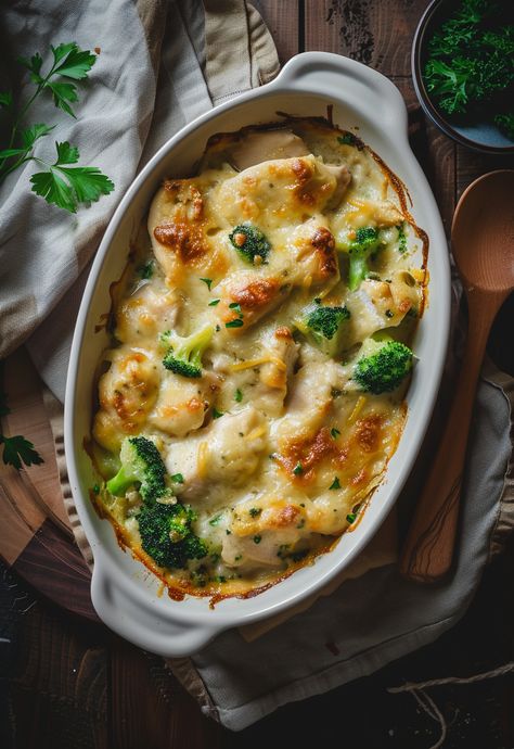 Learn How to Cook Chicken Divan Recipe For Free | Recipes You'll Love, Made Easy! Chicken Devon, New Life Promise Recipes, Chicken Divan Recipe Easy, Creamy Chicken Broccoli, Comfort Food Casserole, Chicken Broccoli Bake, Chicken Divan Recipe, Trendy Recipes, Chicken Divan