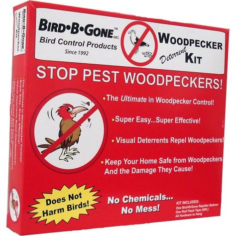 Bird B Gone Woodpecker Deterrent Kit *** You can find more details by visiting the image link. (This is an affiliate link) #PestRepellents Bird Deterrents, Bird Control, Bird Repellents, Fruit Fly Trap, Bird Netting, Bird Types, Garden Insects, Garden Pest Control, Woodpeckers