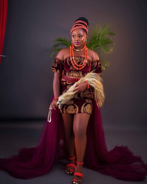 Igbo Attire, Igbo Traditional Wedding, Bride Looks, Igbo Bride, 16th Birthday Outfit, Igbo Wedding, Orange Bridesmaid Dresses, Traditional Wedding Attire, African Royalty