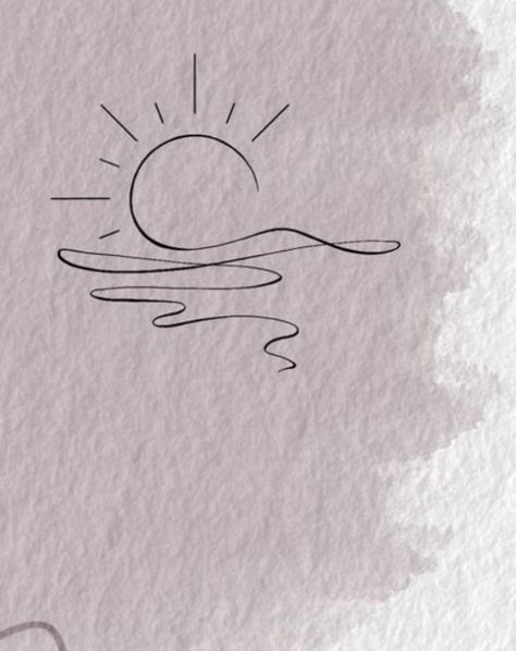 Ill Follow The Sun Tattoo, Yoga Line Art Tattoo, Water And Sun Tattoo Ideas, Sea Waves Tattoo Ideas, Fine Line Florida Tattoo, Small Simple Tattoo Ideas For Women, Sun And River Tattoo, Lake Tattoo For Women, Golden Hour Tattoo Ideas