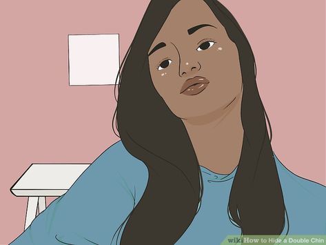 4 Ways to Hide a Double Chin - wikiHow Hide A Double Chin, Double Chin Hairstyles, Double Menton, Face Shape Hairstyles, Excess Hair, Grow Beard, Before Baby, Bronzing Powder, Healthy Beauty