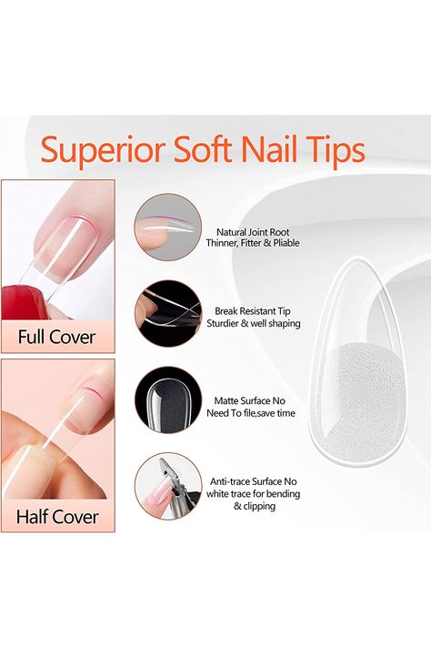 Short Gel Tips, Diy Nail Art Tools, Lamp Diy, Gel Glue, Short Almond, Gel Nail Kit, Gel Extensions, Gel Art, Soft Nails