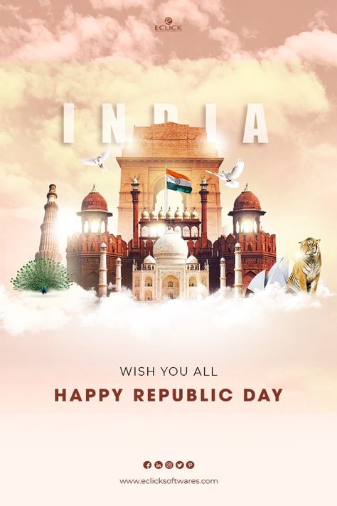 Republic Day Illustration Art, Happy Republic Day Post, 75th Republic Day India Poster, Republic Day Poster Design Ideas, India Republic Day Creative, Republic Day Creative Ads Video, 75th Republic Day, India Republic Day Poster, Indipandans Day Post