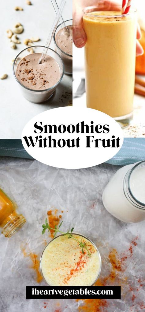 Looking for a low sugar smoothie recipe? Try one of these delicious smoothies, no fruit required! From creamy pumpkin to rich chocolate, there’s a delicious smoothie recipe for every day of the week! Non Fruit Smoothies, Unique Smoothie Recipes, No Fruit Smoothie, Pumpkin Smoothie Healthy, 310 Shake Recipes, Cashew Smoothie, Pumpkin Smoothie Recipe, Unique Smoothies, Low Sugar Smoothies