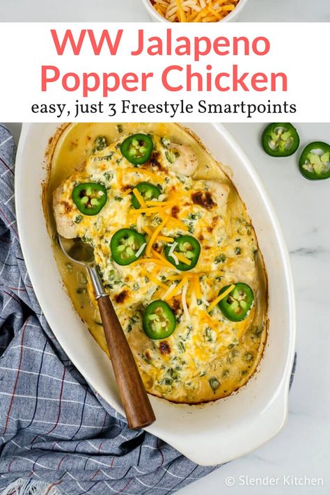 Spicy Pasta Recipes, Chicken Jalapeno, Popper Chicken, Jalapeno Popper Chicken, Slender Kitchen, Cheese Cheddar, Jalapeno Popper, Gluten Free Dinner, Jalapeno Poppers