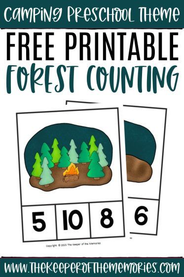 Camping Preschool Theme, Forest Animals Preschool, Forest Preschool, Name Activities Preschool, Camping Preschool, Camping Theme Preschool, Animals Preschool, Counting Clip Cards, Summer Preschool Activities