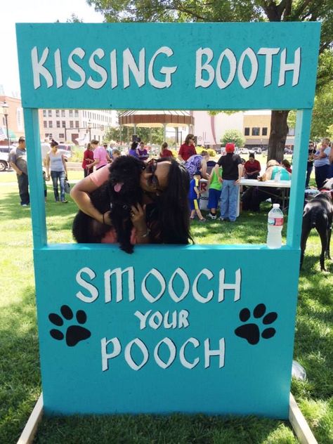 Dog Kissing Booth, Dog Event, Dog Fundraiser, Pet Event, Dog Business, Dog Birthday Party, Kissing Booth, Fundraising Ideas, Pet Day