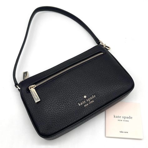 Kate Spade Sling Bag, Hang Bags, Small Black Purse, Spade Logo, Kate Spade Logo, Kate Spade Card Holder, Kate Spade Outlet, Style Lookbook, Blue Wallet