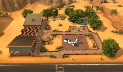 Original Desert Bloom Oasis Springs, Cave Entrance, Desert Bloom, Spring Games, Eco Lifestyle, Monkey Bars, Fish Ponds, The Neighborhood, The Sims 4