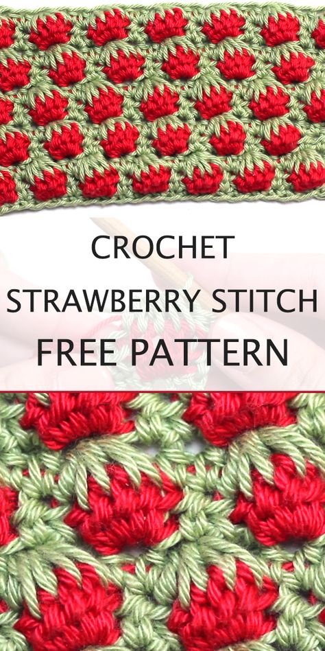 Crochet The Strawberry Stitch Baby Blanket – Easy Tutorial With A Free Pattern For Beginners #crochet #crochetpatterns Crochet Strawberry Afghan, Strawberry Stitch Crochet Pattern, Strawberry Blanket Crochet, Crochet Strawberry Pattern Free, Strawberry Stitch, Tulip Stitch, Handmade Blankets, Crochet Tulip, Crochet Washcloth Pattern