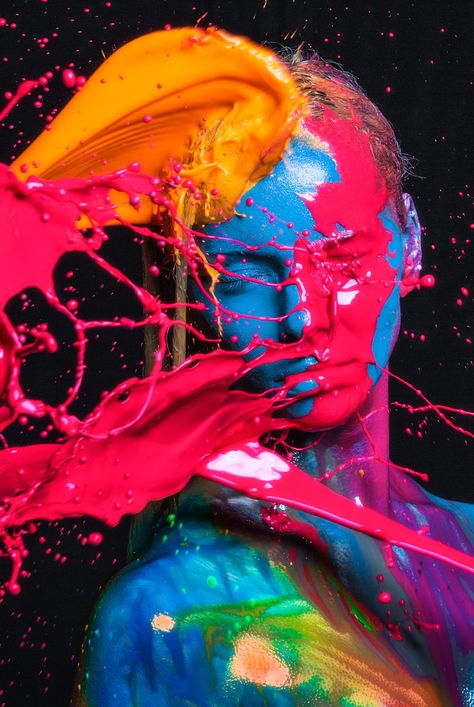 Paint Splatter Photoshoot, Powder Paint Photography, Paint Photoshoot, Hyper Real, Shoot Photography, Paint Photography, Powder Paint, Conceptual Photography, Beauty Shoot