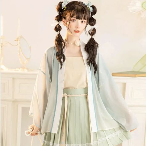 Shop Women's Hanfu Dress & Clothing - Newhanfu 2022 Short Hanfu Dress, Dress China Style, Short Chinese Dress, Short Hanfu, Modern Chinese Clothing, Chinese Outfits Traditional, Modern Hanfu Dress, Female Hanfu, Chinese Dress Modern