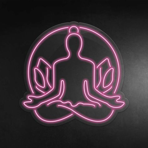 Embrace the tranquility and beauty of yoga with this unique and eye-catching neon sign today! Yoga symbols made with neon signs technology would have a vibrant and eye-catching appearance due to the intensity of the neon lighting. The fluid and graceful shapes of yoga symbols would be accentuated by the bright and colorful glow of the neon lights. The incorporation of yoga imagery into neon technology could create a unique and visually striking display that enhances the calming and tranquil ... Neon Technology, Yoga Symbols, Neon Light Signs, Neon Art, Neon Lights, Led Signs, Yoga Studio, Lighted Signs, Yoga Class