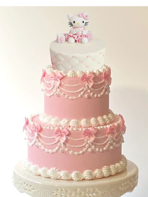 Quince Hello Kitty Theme, Quinceañera Themes Ideas Pink, Sweet 16 Hello Kitty Cake, Quinceanera Dresses Hello Kitty, Hello Kitty Quinceanera Cake, My Melody Quinceanera, Hello Kitty Themed Quinceanera, Quince Cake Ideas Pink, Hello Kitty Themed Quince