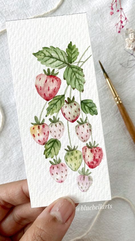 Easy Beautiful Watercolor Paintings, Painting Watercolour Ideas, Water Coloring Ideas Easy Flowers, Spring Watercolor Painting Ideas, Spring Watercolour Ideas, Spring Art Watercolor, Watercolor Spring Paintings, Spring Watercolor Flowers, Simple Watercolor Paintings Flowers