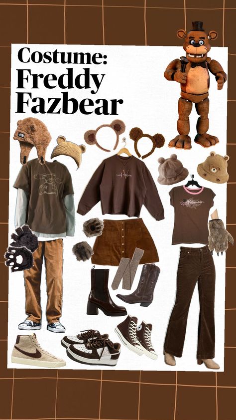 #outfit #outfitcheck #fivenightsatfreddys #fnaf #halloween2024 #brownaesthetic Fnaf Costume, Fnaf Crafts, Fnaf Cosplay, Closet Cosplay, Fnaf Freddy, Fnaf Movie, Group Costumes, Freddy Fazbear, Movies Outfit