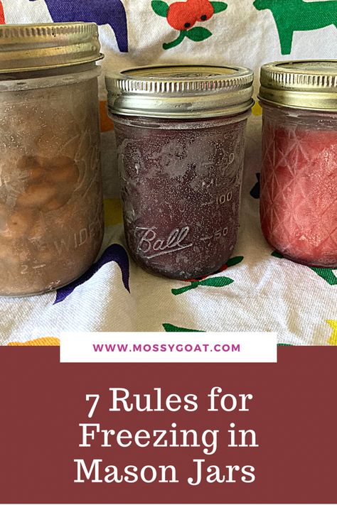 Seven simple rules for using madon jars for freezing food. Freezing Food, Pint Mason Jars, Pint Jars, Glass Mason Jars, Simple Rules, Frozen Food, Fruits And Veggies, Home Cooking, Glass Jars