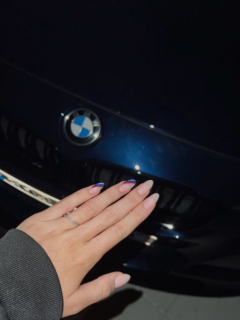 Bmw M Nails, Bmw Nails Design, Bmw Nails, Nail Art For Girls, Sports Nails, Glitter Nails Acrylic, Pointed Nails, Basic Nails, Cute Acrylic Nail Designs