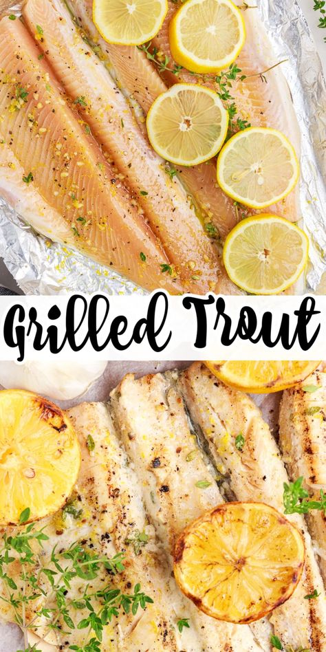 Fresh Trout Recipes Grilled Fish, Cooking Trout On The Grill, Steel Head Trout Recipes Grilled, Cooking Steelhead Trout, White Trout Recipes, Whole Trout Recipes Grilled, Bbq Rainbow Trout Recipe, Grilled Steelhead Trout, Steel Trout Recipes