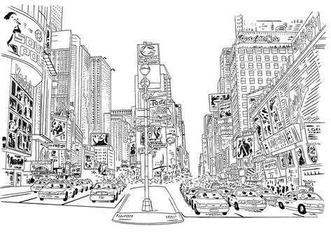 Times Square Illustration, School Science Experiments, Square Illustration, Christmas Campaign, Background Art, Urban Sketchers, Science Experiments, Times Square, Pop Art