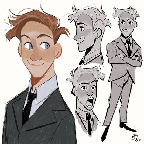 Ally Berg on Instagram: “I dunno🙃 Trying to get rid of my art block the only way I know how: drawing cute guys😂 anybody have tips on how to shake an art block?” Cool Guy Character Design, Male Detective Character Design, Smart Character Design, Art Ideas For Art Block, Character Drawing Male, 70s Animation, Stylized Art Style, Character Design Men, Line Art Styles