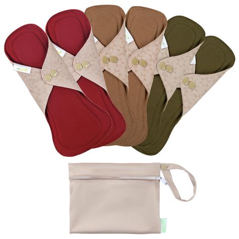 PRICES MAY VARY. 6pcs Cloth Pads in 5 Sizes: Each set cloth menstrual pads including 6 pack cloth panty liners. Wegreeco feminine Pads for Women are available in 5 sizes. Extra Small size length 5.3 in, wing span 5.9 in, Small size length 7.8 in, wing span 7 in, Middle size length 10 in, wing span 7 in, Large size length 11.6 in, wing span 7.5 in, Extra Large size length 13.7 in, wing span 7.7 inch. Breathable Layer: Cloth panty liners structure differ depending on the size. Menstrual cloth pads Reusable Period Pads, Organic Pads, Feminine Pads, Maternity Pads, Cloth Sanitary Pads, Reusable Pads, Cloth Menstrual Pad, Incontinence Pads, Period Pads