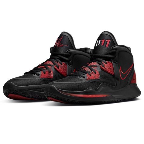 Product Details Sole Material Rubber Outer Material Leather Closure Type Lace-Up Description Men's Nike Kyrie Infinity Black/University Red/Dark Smoke Grey Kyrie 8 Infinity, Kyrie 8, Nike Kyrie Infinity, Kyrie Infinity, Nike React Vision, Chukka Sneakers, Spike Shoes, Rare Nikes, Nike Kyrie