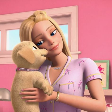 With her puppy Ava Core Aesthetic, Ava Core, Barbie Icon, Barbie Vibes, Barbie Cartoon, Barbie Images, Malibu Barbie, Barbie Dream, Barbie Dream House