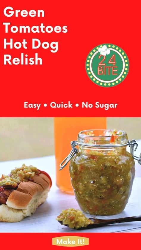 Green Tomatoes Hot Dog Relish Recipe Hot Dog Relish Recipe, Hot Dog Relish, Green Tomato Relish, Green Tomato Recipes, Relish Recipe, Salsa Recipes, Tomatoes Recipe, Tomato Relish, Relish Recipes