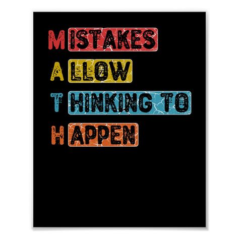 Math. Mistakes Allow Thinking To Happen - Teacher Poster Trigonometry Chart, Teacher Poster, Teacher Posters, Trigonometry, Classroom Posters, Favorite Quotes, Sign Poster, Free Design, Tool Design