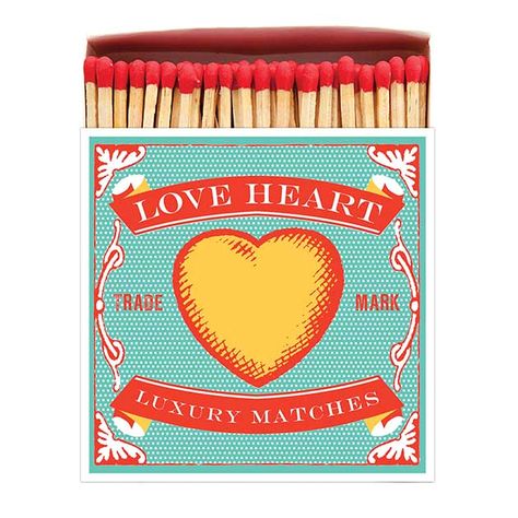 Letterpress Design, Matchbox Art, Safety Matches, Heart Themed, 3d Studio, Heart Box, Vintage Inspired Design, Letterpress Printing, Match Making