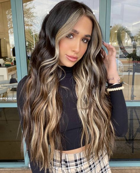 Hair Highlights Underneath, Full Highlights For Dark Hair Blonde, Hair For 2023, Hair Colour Trends 2022, Colour Trends 2022, Highlights Underneath, Women Hair Color Ideas, Hair Colour Trends, Darker Hair