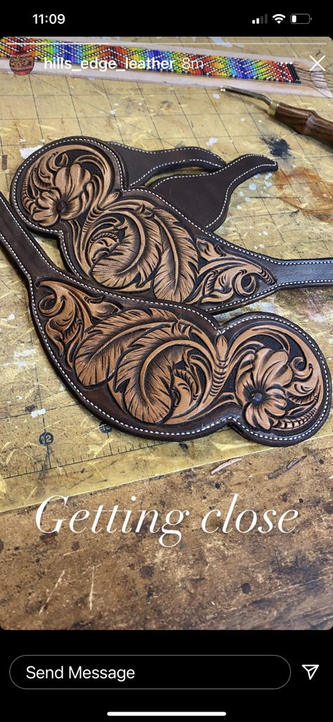 Tooled Spur Straps, Western Spurs, Leather Spur Straps, Boot Wallet, Western Spurs Straps, Ranch Horse, Custom Leather Work, Spurs Western, Hat Art