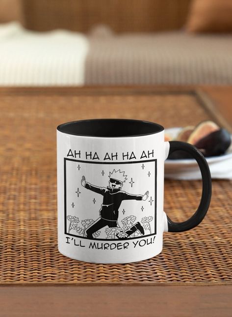 Satoru Gojo Mug Coffee I'll Murder You Ceramic Mug 11 Oz Sustainable Mug Perfect Gift Christmas Gift Aesthetic Mug JJK - Etsy Lithuania Christmas Gift Aesthetic, Gift Aesthetic, Gift Christmas, Jujutsu Kaisen, Ritual, Drinkware, Ceramic Mug, Barware, Christmas Gift