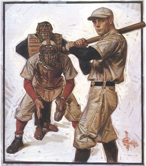 Norman Rockwell Joseph Christian Leyendecker, J.c Leyendecker, Norman Rockwell Prints, Baseball Painting, Jc Leyendecker, Baseball Batter, Norman Rockwell Art, Rockwell Paintings, Norman Rockwell Paintings