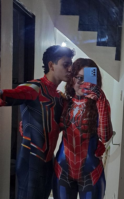 50+ Witty, Funny, and Comical Halloween Costumes for Couples in 2024 | Hike n Dip Relationship Outfits, Cute Couples Costumes, Best Couples Costumes, Spiderman Costume, Duo Halloween Costumes, Couples Halloween Outfits, Cute Couple Halloween Costumes, Cute Relationship Photos, Halloween Costumes For Couples