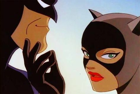 Salina Kyle, Bruce Selina, Cat Romance, Bat And Cat, Batman Tas, Bruce And Selina, Catwoman Comic, Batman Animated, Bat Cat