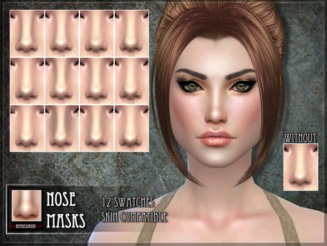 RemusSirion's Nose masks - skin detail Defined Nose, Female Lips, The Sims 4 Skin, Makeup Cc, Sims 4 Cc Kids Clothing, Skin Details, Nose Mask, Sims 4 Cc Makeup, Sims 4 Cc Skin