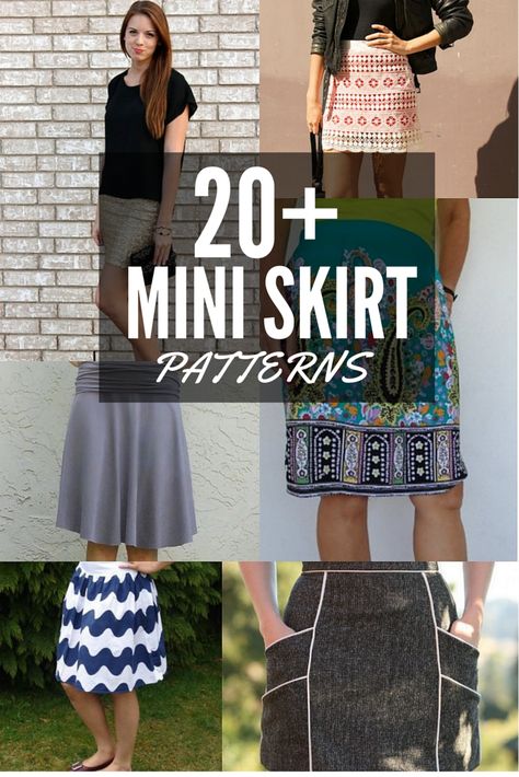 This list of 20+ Free Mini Skirt Patterns from The Sewing Loft include skirts that are so easy- you can make them today and wear them tonight! Skirt Sewing Pattern Free, Free Skirt Pattern, Mini Skirt Pattern, Skirt Pattern Easy, Pola Rok, Skirt Pattern Free, Trendy Sewing Patterns, Skirt Patterns, Rok Mini