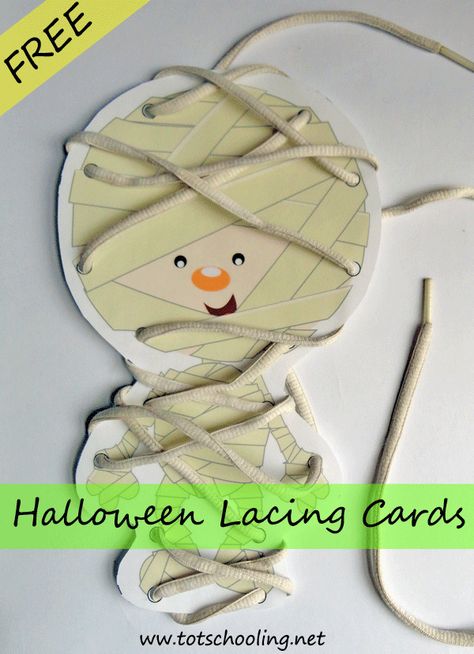 Cats Halloween, Halloween Crafts For Toddlers, Lacing Cards, Halloween Printables Free, Time Worksheets, Halloween Preschool, Fall Preschool, Theme Halloween, Halloween School