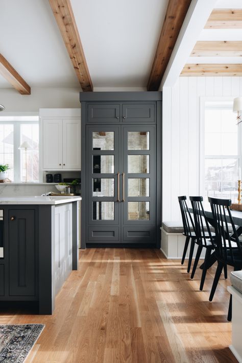 Paneled Refrigerator, Kendall Charcoal, Transitional Kitchen, Cottage Kitchen, White Houses, Home Staging, Dream Kitchen, A Kitchen, White Walls