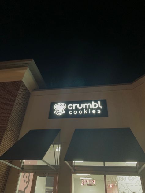 outside of Crumbl Cookie spot Crumble Cookie, Crumbl Cookies, Aesthetic 2024, Gable Boxes, Storing Cookies, Picnic Food, American Dream, Random Stuff, Berry