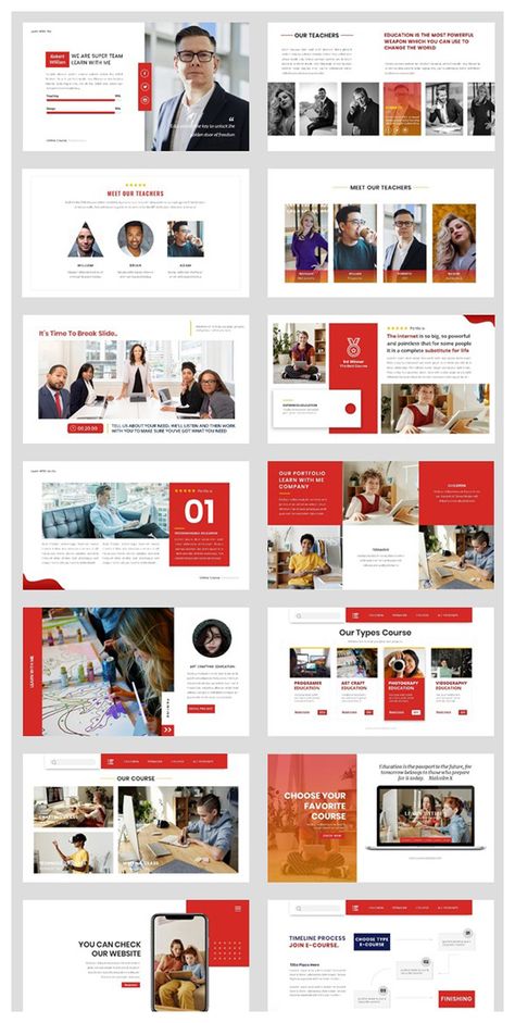 Online Education Design, Powerpoint Design Inspiration, Layout Design Creative, Elearning Design Inspiration, Courses Design, Online Course Template, Elearning Design, Course Design, Templates Powerpoint