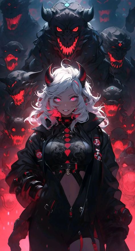 Dark Fantasy Artwork, Anime Drawing Books, Cyberpunk Girl, Gothic Fantasy Art, Demon Girl, Animation Art Character Design, Gundam Art, Dark Art Illustrations, Dark Anime