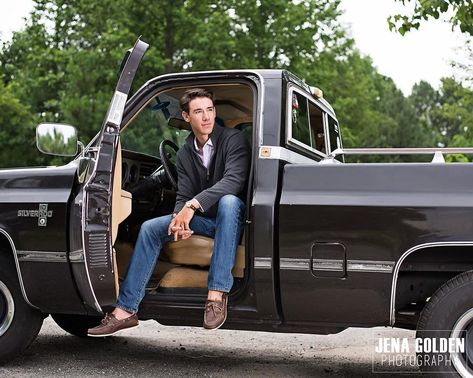 This collar-poppin', loafer-wearin', pick-up drivin' guy is pretty awesome.  And so was your session Drew!  So glad we got to work together to create your senior portraits!  @drew_carpenter4 #jenagoldenseniors Male Picture Ideas, Teen Boy Outfits Casual, Truck Senior Pictures, Senior Guy Poses, Senior Picture Ideas For Guys, Senior Pictures Boys Outdoors, Guy Poses, Senior Photos Boys, Senior Photography Poses