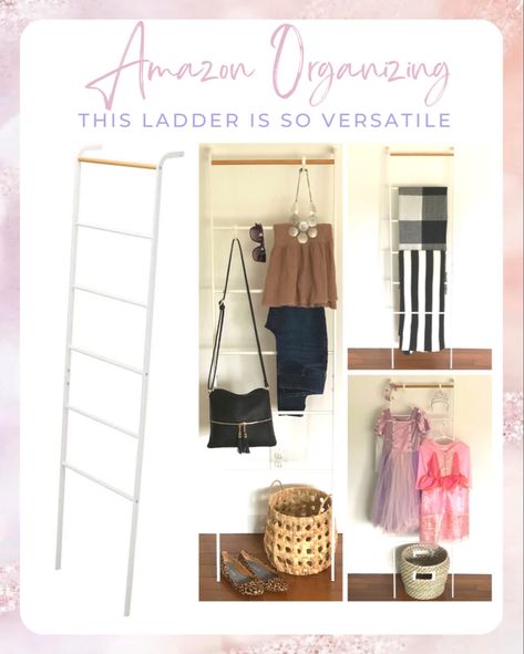 Amazon organizing White ladder Leaning ladder Ladder shelf Bedroom organization Living room organization Home organization Organization Hamper Display Blanket ladder Towel ladder Playroom Dress up Baskets Accessory storage Entryway storage Entryway organization Coat closet Vignette Follow my shop @themommyumbrella on the @shop.LTK app to shop this post and get my exclusive app-only content! #liketkit #LTKFind #LTKhome #LTKstyletip @shop.ltk Clothes Ladder Bedroom, Storage Ladder Bedroom, Ladder For Closet, Bedroom Ideas Organization, Ladder Shelf Bedroom, Elegant Blanket Ladder, Organization Living Room, Dollhouse Blanket Ladder, Shelf Bedroom